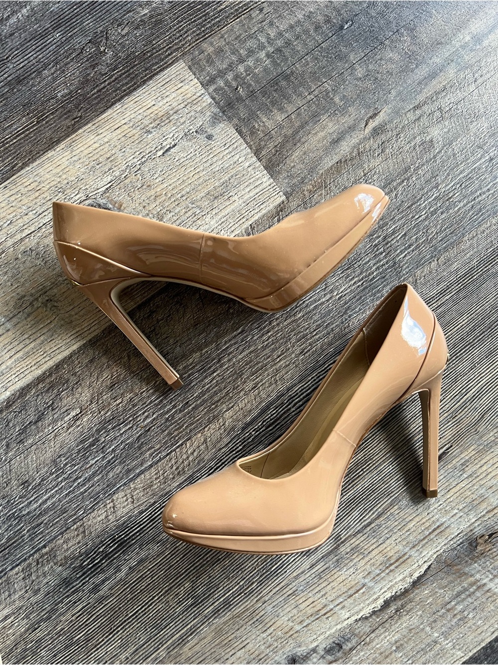 Nude Patent High Heel Pumps - Women's Dress Pumps Size 6